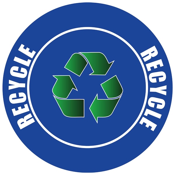 Recycle Sign V2 12in Diameter Non Slip Floor Sign